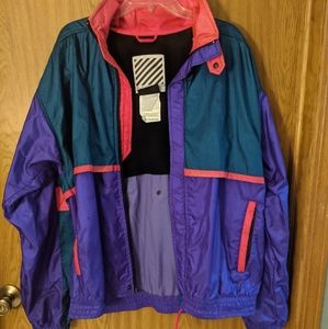Vintage Neon Windbreaker Fashion Jacket